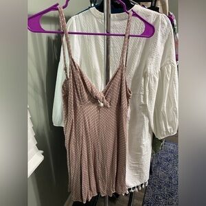 American Eagle Mauve Polka Dotted Sundress Juniors Sz 0